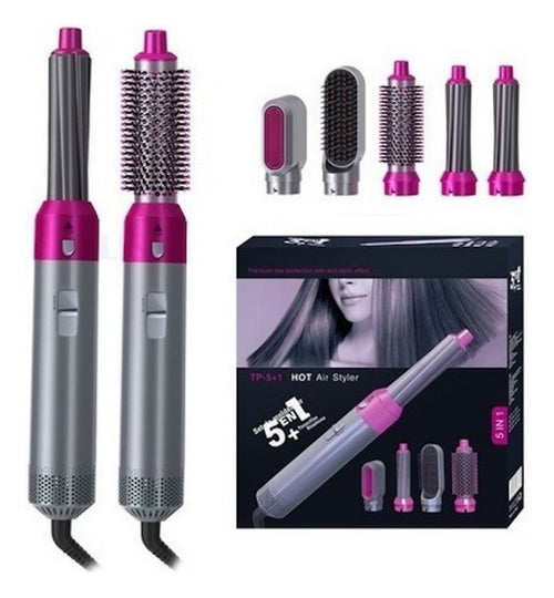 Cepillo secador 5 en 1 profesional con su caja y 5 accesorios intercambiables