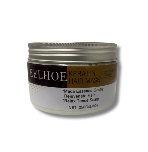 Mascarilla capilar de keratina 250 g, vista frontal del pote