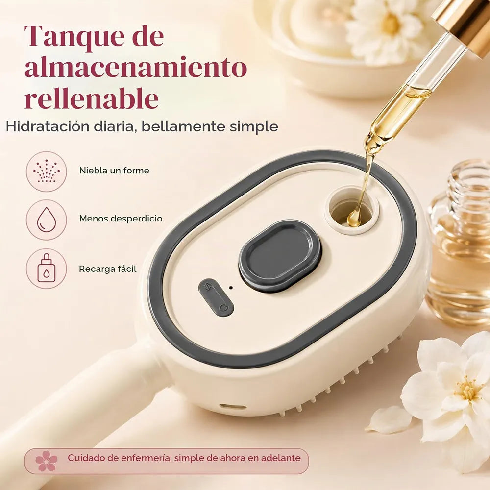 Depósito rellenable de agua del cepillo desenredador con vapor