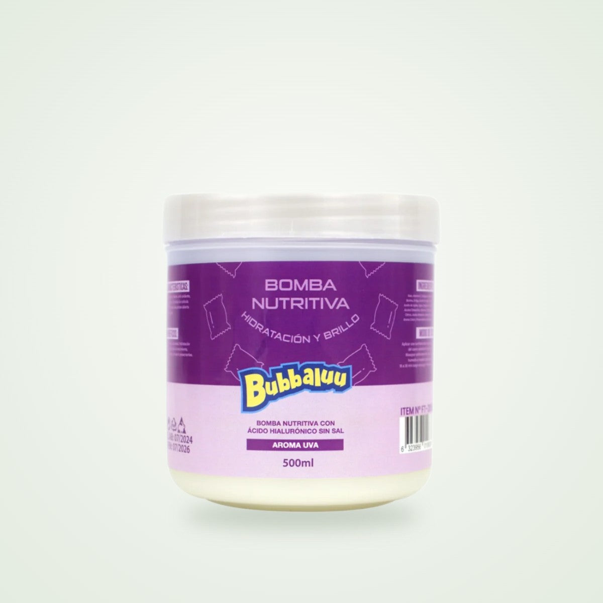 Mascarilla hidratante Bomba Nutritiva aroma uva, pote de 500 ml