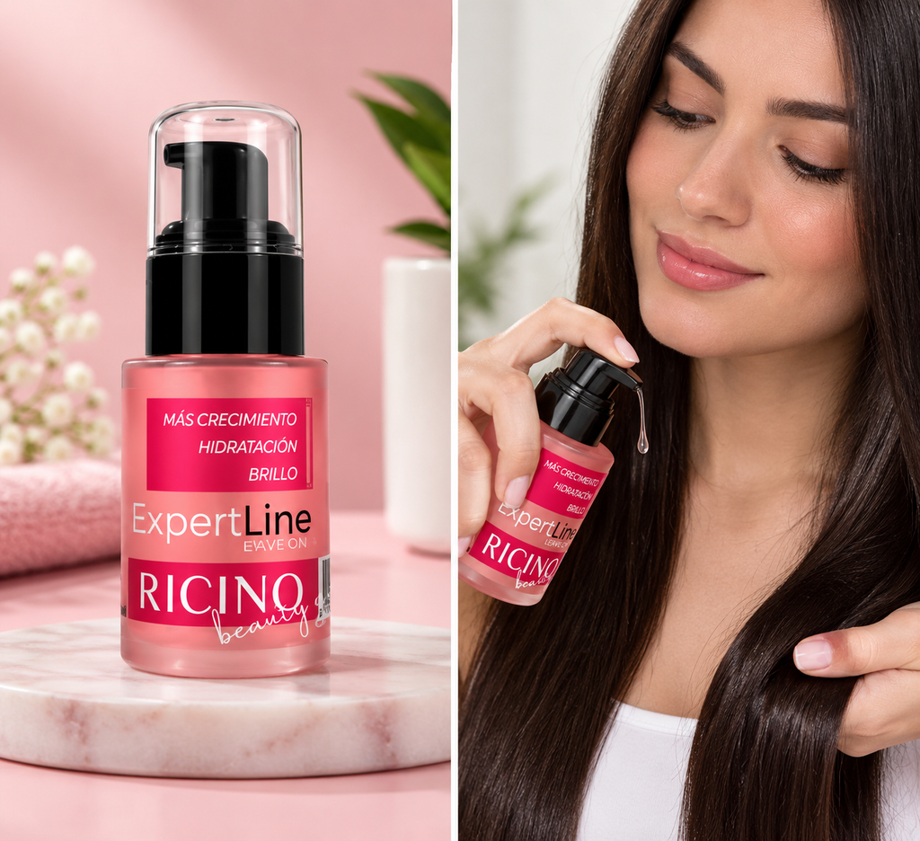 Aceite de ricino natural para el pelo: ingrediente principal del sérum capilar Expert Line