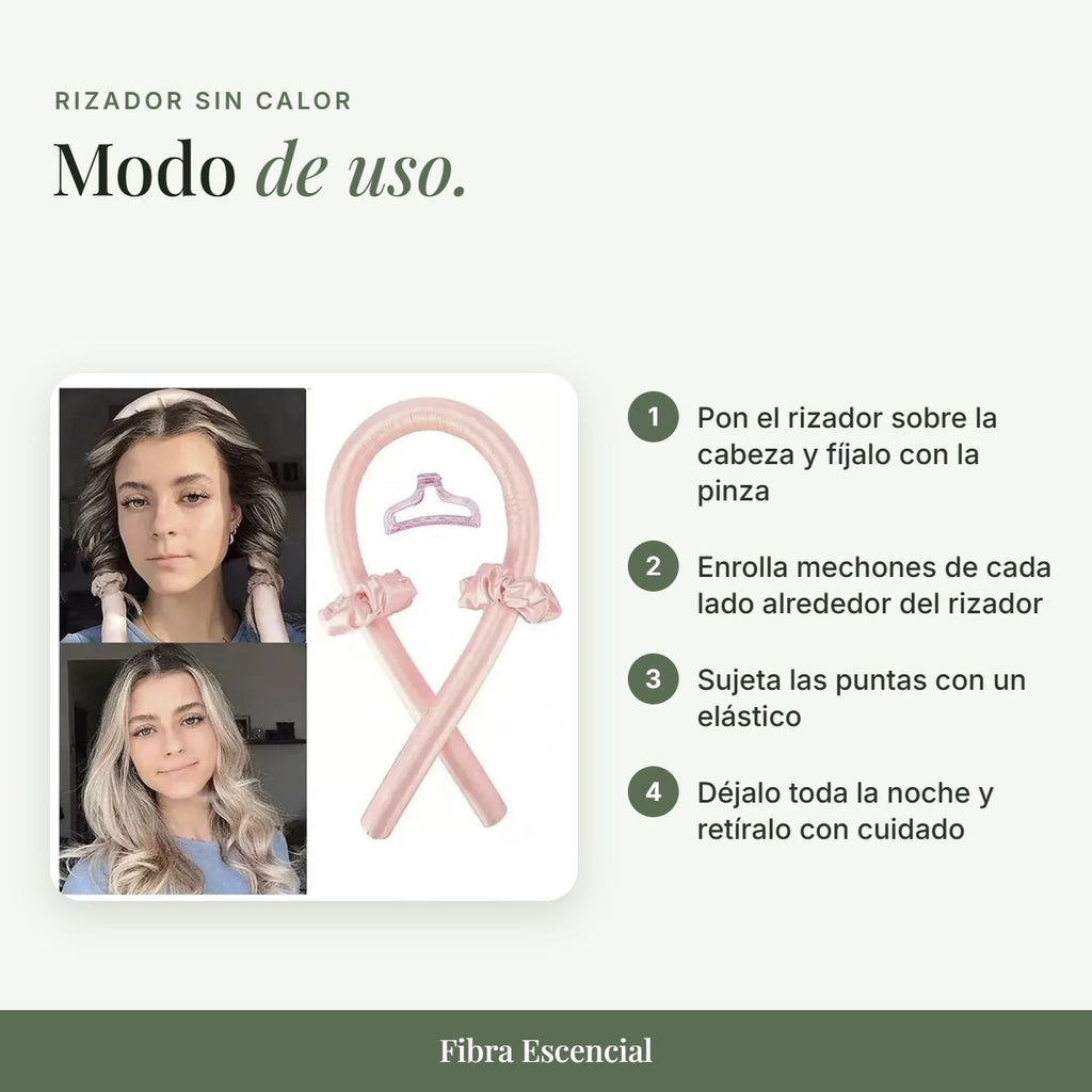 Modo de uso del rizador sin calor en 4 pasos